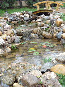 中国の観光地・博物館＠西安の世界園芸博覧会の渓流を模した庭園